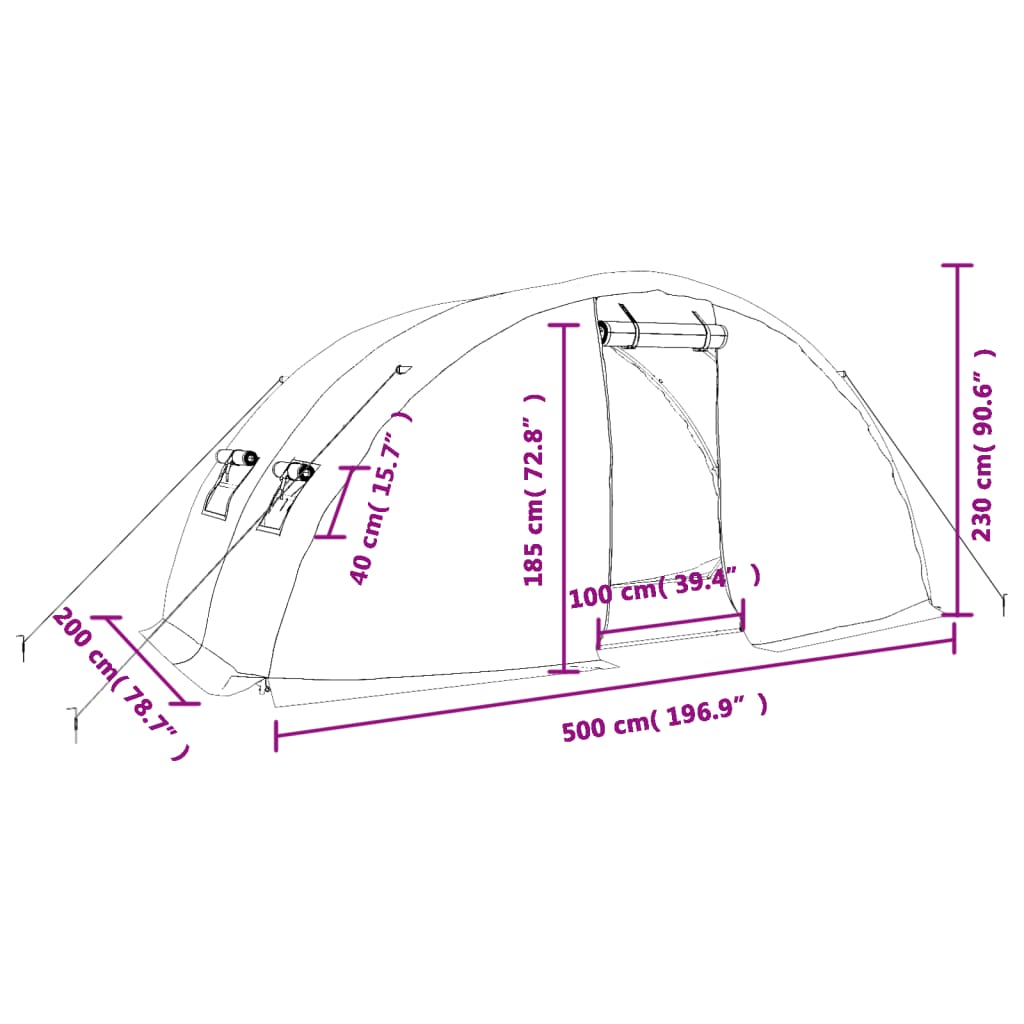 dimensions serre 2x4x2m